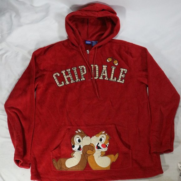Disney Tops - DISNEY Chip & Dale Fleece Hooded Pullover Sz MEDIUM